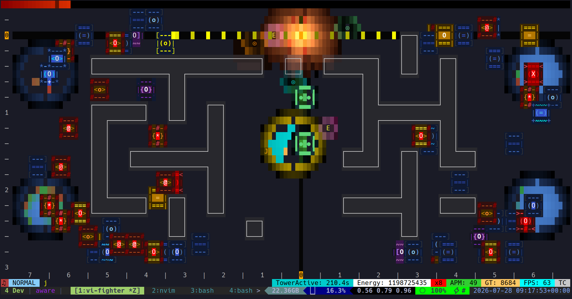 Ember (exhausted) in tower defense map